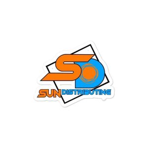Sun Distributing Bubble-free stickers printed on durable adhesive vinyl for easy application and use.