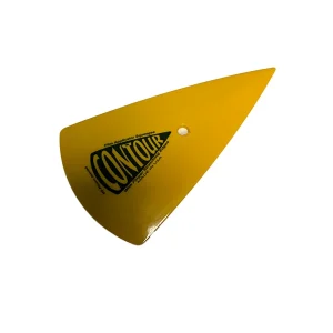 The Contour tool in yellow, designed for concave surfaces with an elongated triangular end for hard-to-reach areas.