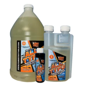 Fusion All Type adhesive remover bottles in 1-gallon and 16 oz sizes.