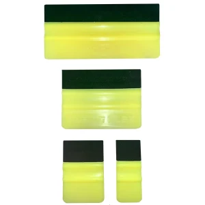 Fusion Yellow Flex Card set in four sizes with a black rubber edge for smooth film application.