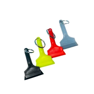Fusion Tools Squeegee Keychains in four vibrant colors, showcasing a stylish and functional design.
