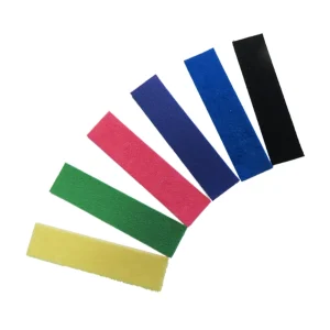 Monkey Strips in six vibrant colors: blue, black, green, pink, yellow, and purple, displayed in a fan layout.