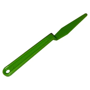 Green Shank tool with an offset tip, 7-inch length, and 3-inch flexible blade for tucking window film behind tight door gaskets.