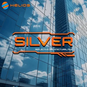 Helios R Silver Window Film roll with sleek silver finish for high solar heat rejection.