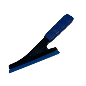 Stroke Doctor tool with a long handle and cushioned grip, featuring a wide squeegee blade for efficient window film installation.
