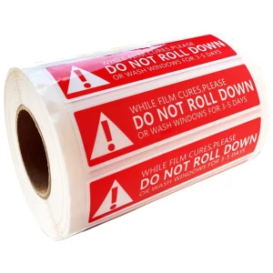 do not roll down stickers red
